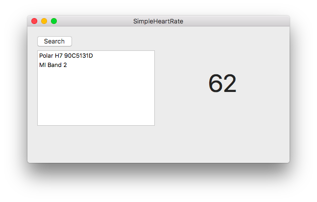Heart rate macOS app for Polar H7